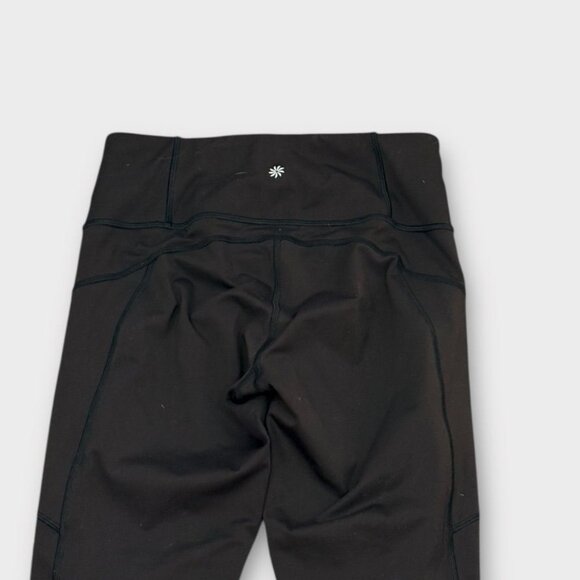 Athleta Ranier Tight Medium Black Fleece Lined Leggings Pockets Running Warm - Picture 8 of 8